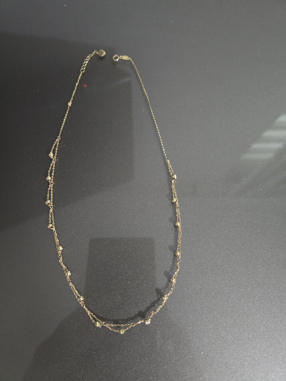14 K Gold Teardrop Beaded Chain Necklace - Women's Jewelry - Picture 12 of 14